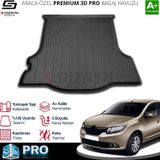 S-Dizayn Renault Symbol 3D Pro Bagaj Havuzu 2013 Üzeri A+ Kalite