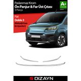 S Dizayn S-Dizayn Fiat Doblo 3 Krom Ön Panjur ve Far Üzeri Çıta Seti 3 Prç. 2023 Üzeri A+ Kalite 5808ST1