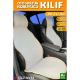S Dizayn S-Dizayn Oto Koltuk Koruyucu Kılıf Krem Universal 2 Parça Ön A+ Kalite TOK-KR-2