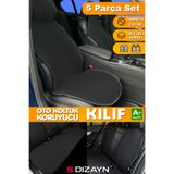 S Dizayn S-Dizayn Oto Koltuk Koruyucu Kılıf Set Siyah Universal 2+3 Parça Ön Arka TOK-SY-5