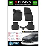 S-Dizayn Seat Leon 4 Otomatik 3D Pro Havuzlu Paspas 2021 Üzeri A+ Kalite 3DS-SDZ137 - Siyah