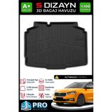 S-Dizayn Skoda Fabia 3D Pro Bagaj Havuzu Alt Bagaj 2022 Üzeri A+ Kalite - Siyah