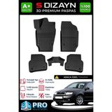 S-Dizayn Skoda Fabıa 3D Pro Havuzlu Paspas 1999-2007 A+ Kalite - Siyah