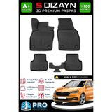 S-Dizayn Skoda Fabia 4 3D Pro Havuzlu Paspas 2021 Üzeri A+ Kalite 3DS-SDZ074 - Siyah