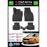 S-Dizayn Skoda Fabia 4 3D Pro Havuzlu Paspas 2021 Üzeri A+ Kalite - Siyah