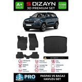 S-Dizayn Skoda Karoq 3D Pro Havuzlu Paspas ve Bagaj Havuzu Seti (2'li Set) 2018 Üzeri A+ Kalite - Siyah