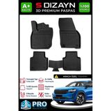 S-Dizayn Skoda Kodiaq 3D Pro Havuzlu Paspas 2024 Üzeri A+ Kalite 3DS-SDZ178 - Siyah