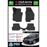 S-Dizayn Skoda Octavia 2 3D Pro Havuzlu Paspas 2004-2013 A+ Kalite - Siyah