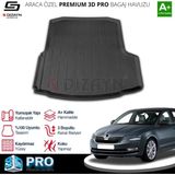 S-Dizayn Skoda Octavia 3D Pro Bagaj Havuzu 2013-2020 A+ Kalite - Siyah