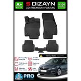 S-Dizayn Skoda Octavia 3D Pro Havuzlu Paspas 2017-2020 A+ Kalite 3DS-SDZ237 - Siyah