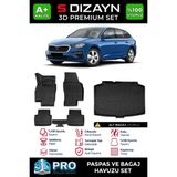 S-Dizayn Skoda Scala 3D Pro Havuzlu Paspas ve Bagaj Havuzu Seti (2'li Set) 2019 Üzeri A+ Kalite - Siyah