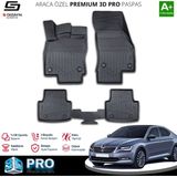 S-Dizayn Skoda Superb 3D Pro Havuzlu Paspas 2015-2023 A+ Kalite - Siyah
