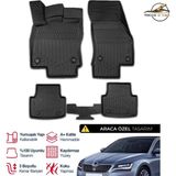 S-Dizayn Skoda Superb 3D Pro Havuzlu Paspas 2015+ - Siyah