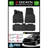 S-Dizayn Tesla Model Y 3D Pro Havuzlu Paspas 2020-2025 A+ Kalite - Siyah