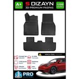 S-Dizayn Tesla Model Y Juniper 3D Pro Havuzlu Paspas 2025 Üzeri A+ Kalite 3DS-SDZ340 - Siyah