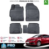 S-Dizayn Toyota Auris 3D Pro Havuzlu Paspas 2013-2020 A+ Kalite - Siyah