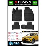 S-Dizayn Toyota C-Hr 3D Pro Havuzlu Paspas 2016-2023 A+ Kalite 3DS-SDZ086 - Siyah