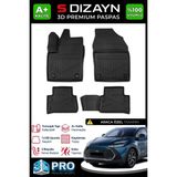 S-Dizayn Toyota C-Hr 3D Pro Havuzlu Paspas 2023 Üzeri A+ Kalite 3DS-SDZ206 - Siyah