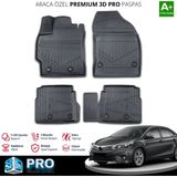 S-Dizayn Toyota Corolla 3D Pro Havuzlu Paspas 2013-2018 A+ Kalite - Siyah