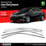 S-Dizayn Toyota Corolla Krom Cam Üst Çıtası 4 Prç. 2013-2018