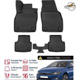 S-Dizayn Volkswagen Polo 3D Plus Havuzlu Paspas 2017+ - Siyah