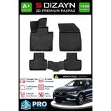 S-Dizayn Volvo XC60 3D Pro Havuzlu Paspas 2017 Üzeri A+ Kalite 3DS-SDZ128 - Siyah