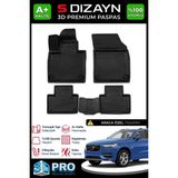 S-Dizayn Volvo XC90 3D Pro Havuzlu Paspas 2017 Üzeri A+ Kalite 3DS-SDZ142 - Siyah