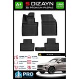 S-Dizayn Volvo XC90 Plug-In 3D Pro Havuzlu Paspas 2024 Üzeri A+ Kalite 3DS-SDZ250 - Siyah