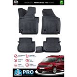S-Dizayn Vw Caddy 3D Pro Havuzlu Paspas 2015-2020 A+ Kalite - Siyah