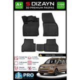 S-Dizayn Vw Caddy 3D Pro Havuzlu Paspas 2020 Üzeri A+ Kalite 3DS-SDZ094 - Siyah