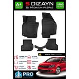 S-Dizayn Vw Golf 6 3D Pro Havuzlu Paspas 2008-2012 A+ Kalite 3DS-SDZ163 - Siyah