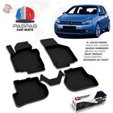 S-Dizayn VW Golf 6 4D Havuzlu Paspas 2010-2013 A+Kalite - Siyah