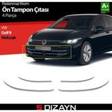 S-Dizayn VW Golf 8.5 Makyajlı HB Krom Ön Tampon Çıtası 4 Prç. 2024 Üzeri A+ Kalite