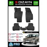 S-Dizayn Vw Passat B7 3D Pro Havuzlu Paspas 2010-2014 A+ Kalite 3DS-SDZ097 - Siyah