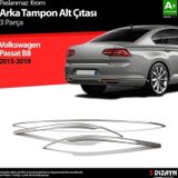 S-Dizayn Vw Passat B8 Krom Arka Tampon Alt Çıtası 3 Parça 2015 Üzeri