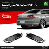 S-Dizayn Vw Passat B8 Krom Egzoz Görünümü Difüzör R Line Still 2