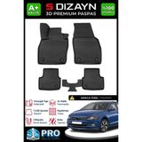 S-Dizayn Vw Polo 3D Pro Havuzlu Paspas 2017-2021 A+ Kalite 3DS-SDZ114 - Siyah