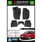 S-Dizayn Vw Polo 4 3D Pro Havuzlu Paspas 2002-2009 A+ Kalite 3DS-SDZ291 - Siyah