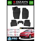 S-Dizayn Vw Polo 5 3D Pro Havuzlu Paspas 2009-2017 A+ Kalite 3DS-SDZ253 - Siyah