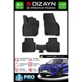 S-Dizayn Vw Tayron 3D Pro Havuzlu Paspas 2025 Üzeri A+ Kalite 3DS-SDZ262 - Siyah