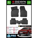 S-Dizayn VW Tiguan Allspace 3D Pro Havuzlu Paspas 2016-2024 A+ Kalite - Siyah