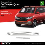 S-Dizayn VW Transporter T6.1 Krom Ön Tampon Çıtası 4 Prç. 2020-2025