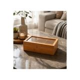 s elsa home Bambu Kapaklı Bitki Çayı Kutusu 6 Bölmeli Düzenleyici Servis Organizer 24X16X7