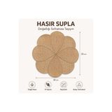 s elsa home Hasır Supla Papatya Model Örgü Amerikan Servis Tabak Tava Tencere Altlığı Bambu Sofra Servis Sunum
