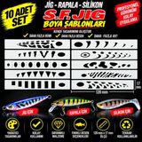 S.F. Jig Jig, Rapala, Silikon 120MM Boya Şablonu Set1 –10 Adet- Balık Desen Aparatı – Airbrush ve Sprey Boya Için Esnek Şablon