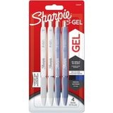 S-Gel Jel Kalem 0.7 mm Uç, Buz Mavisi & Beyaz İnci 4'lü Paket, Siyah & Mavi Mürekkep
