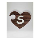 S Harfi (Sağ Parça) – Ahşap Puzzle Kalp Harf Magnet – Buzdolabı Süsü – İkili Uyumlu (kod:1034)