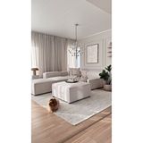 S Home Design Concept 5 Modül Pofidik Modüler Kanepe L Köşe Koltuk Takımı, Yönsüz Kadife Kırık Beyaz