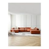 S Home Design Concept 5 Modül Pofidik Modüler Kanepe Xl Köşe Koltuk Takımı Sağ Köşe, Keten Kiremit