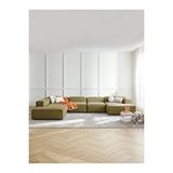 S Home Design Concept 5 Modül Pofidik Modüler Kanepe Xl Köşe Koltuk Takımı Sol Köşe, Keten Yağ Yeşili